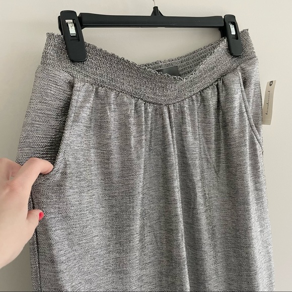 Anthropologie Metallic Silver Pull-on Jogger Pants Dressy or Casual Size M - Picture 4 of 9